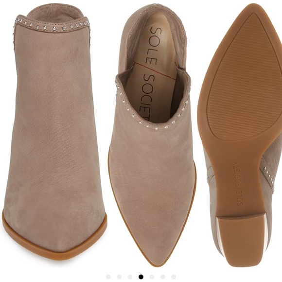 Sole Society Black Studded Faux Suede Booties - Picture 10 of 12